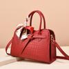 Bolso para Mujer de Mediana Edad 2025 Nuevo Patrón de Cocodrilo a la Moda Rojo Bolso de Boda para Madre Bolso de Mano Bolso Bandolera