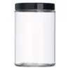 Botella de vidrio casera redonda recta transfronteriza pura de 1000 ml con tapa de aluminio, frasco sellado para almacenar granos y hierbas, recipiente de vidrio