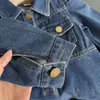 Otoño 2023 nuevo vestido coreano para niñas de mezclilla de manga larga falda de mezclilla suave lavada para niños 67202