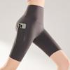Shorts Feminino de Verão Finos com Textura de Couro de Tubarão e Bolsos, Cintura Alta, Controle de Barriga, Levanta Bumbum, Shorts para Yoga, Fitness e Ciclismo, Alta Elasticidade