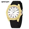 Reloj de Fiesta Estudiantil Sanda Examen Transmisión en Vivo Más Vendido Simple Versátil Unisex Luminoso Correa de Nylon Reloj Impermeable 50m