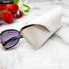 Estuche blanco suave para gafas de sol, estuche de cuero simple, estuche para gafas de sol suaves, suministro de fábrica al por mayor