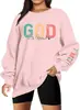 Moletom Deus é Bom Feminino Camiseta Básica Pulôver Oversized Escritura Inspiracional