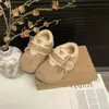 Zapatos casuales tipo Birkenstock de suela gruesa con forro de felpa, cierre de velcro y diseño de lazo, perfectos para el invierno 2026, versátiles y cómodos para usar al aire libre, zapatos de algodón para mujer para abrigarse