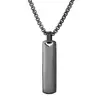 Collar de Acero Inoxidable con Colgante Simple Personalizable de Nuevo Producto Transfronterizo, Rectangular Geométrico Tridimensional de 40 mm, Perla, al por Mayor para Mujeres
