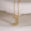 Europa y Estados Unidos joyería transfronteriza nuevo collar de 26 letras inglesas femenino incrustado circón nicho temperamento cadena clavicular nkb798