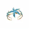 Pulsera Metálica Esmaltada de Estrella de Mar Europea y Americana Transfronteriza Abrible Pulsera Retro Moda con Temperamento Lujo Ligero Sensación de Alta Gama Joyería de Mano para Mujer
