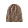 Cachemira 2026 Otoño/Invierno Nuevo Estilo Mujer Color Sólido Tejido de Punto Trenzado Calado Engrosado Cálido Moda Borde Enrollado Tejido Sombrero Casual