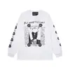 Melancolía Rico Segunda Generación Erd Boceto Graffiti Transfronterizo Nueva Moda Urbana Marca Casual Holgada Camiseta de Manga Larga con Estampado para Otoño