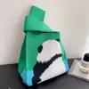 Bolsas Tejidas Personalizadas de Panda Pueden Añadir Logo, Bolsos Tejidos de Cumpleaños al por Mayor, Hermosas Bolsas Tejidas