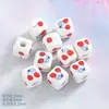 Cuentas Sueltas Cerámicas Cuadradas con Agujero Grande de Cereza para Pulsera Cadena de Teléfono Móvil Materiales Accesorios DIY con Cuentas Accesorios para Joyería de Cuentas de Porcelana