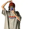 Camiseta Manga Curta com Estampa de Letras Estilo Harajuku para Mulheres Verão 2026 Nova Estilo Coreano Estudante Ins Top Tendência