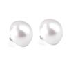 Aretes de Perlas Ins Europeos y Americanos Transfronterizos Aretes de Bolas de Acero Recortadas Semicirculares Simples de Alta Gama Aretes de Acero Inoxidable 18K para Mujer