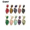 WT-E751 Multicolor Natural Color Opcional Piedra Preciosa Amatista Piedra Destello Doble Piedra Pendientes Clásicos de Banquete para Mujer