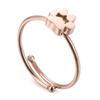 Anillo Japonés y Coreano Lindo de Dibujos Animados Pata de Gato Abierta Huella de Gato Zircón para Mujer Acero Inoxidable Simple Anillo Lindo para Niña
