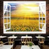 Tapiz de pared con diseño de paisaje de ventana para colgar en la pared, ideal para dormitorio, mesita de noche, decoración del hogar