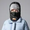 Sombrero Lei Feng Cálido de Invierno con Protección para los Oídos para Hombres y Mujeres, Sombrero con Máscara Integrada a Prueba de Viento para Ciclismo, Protección de Cuello de Terciopelo, Sombrero de Protección contra el Frío para Exteriores