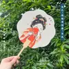 Fãs de casal engraçados, leques redondos de estilo chinês tradicional, adereços fotográficos culturais e criativos para áreas turísticas, presentes para empresas, superfícies de leque criativas em estilo antigo