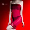 Vestido de Tubo Bodycon Sexy con Encaje Floral, Transparente Brillante Ultradelgado Ajustado Tentación Sedoso Talla Grande Vestido de Tubo