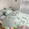 [Nanjiren] Conjunto de quatro peças de capa de edredom Four Seasons Dormitório estudantil Cama Conjunto de três peças Capa de edredom de algodão lavável com água pura Roupa de cama