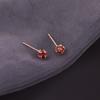 Mini pendientes de aguja de plata galvanizada con oro auténtico y circonitas brillantes, elegantes, estilo retro francés, ligeros, de lujo y de alta gama para mujer.