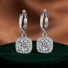 Pendientes de moissanita de plata S925, bolso cuadrado de lujo, pendientes de plata de moissanita, fuente de fábrica, accesorios, joyería, venta al por mayor, transmisión en vivo