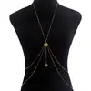 Collar Sexy de Cadena Estilo Europeo y Americano para Discoteca, Cadena Corporal Integrada para Mujeres, Cadena de Pecho Ojo Borla Chica Caliente, Cadena de Cintura de Bikini