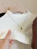 Suéter de Punto con Volantes de Cuello Alto y Pedrería para Mujer, Manga Larga, Nueva Llegada de Otoño, Capa Base Elegante, Suéter Interior Suave y Acogedor