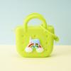 Bolsa de Silicona Transfronteriza con Agujeros Bolsa de Playa para Caminar Tote Bag DIY Se Puede Decorar Bolsos de Mano de Silicona de Dibujos Animados para Niños
