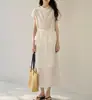 Vestido conjunto de estilo francés elegante, top de acetato tencel sin hombros con cintura de corbata y falda de cintura alta