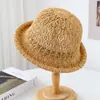 Sombrero Estilo Coreano Nuevo Estilo Sombrero de Pescador Tejido Calado para Mujer Verano Ligero Transpirable Versátil Sombrero para el Sol Protección Solar Sombrero para el Sol