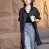 Camisa elegante de longitud media estilo retro de Hong Kong para mujer, otoño de 2024, holgada, estilo occidental, informal, a la moda