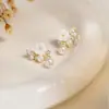 Pendientes de Perlas Artificiales de Cadena Larga de Lujo de Alta Gama Más Vendidos Transfronterizos con un Diseño de Circonita, Adecuados para un Atuendo de Fiesta con Temática de Bosque
