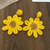 Brincos Adequados para o Verão, Estilo Resort à Beira-Mar, Brincos de Flor Margarida, Brincos de Verão Exagerados de Alta Qualidade, Estilo Feérico para Mulheres
