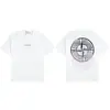 Camiseta Pesada Stone 260g com Estampa de Bússola com Logo, Caimento Solto, Estilo Tendência para Casal, Manga Curta, Unissex