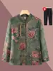 Camisa de Primavera de la Abuela, Camisa Casual de Manga Larga para Mujeres de Mediana Edad y Mayores, Chaqueta de Mamá, Top Tipo Traje Tang de Primavera y Otoño para Señoras Mayores