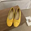 Versão em couro macio~Sapatilhas rasas com salto para aumentar a altura em estilo balé vintage para mulheres, novos sapatos Mary Jane franceses de primavera 2026