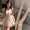 Lencería sexy para mujer qqny, atractivo vestido camisón push-up con aros, no es necesario quitarlo, hace que los pechos pequeños se vean más grandes, atuendo caliente provocativo y apasionado