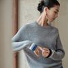 Suéter de Cashmere para Mulheres 100% Cashmere Puro Outono e Inverno Novo Gola Redonda Mangas Raglan Manga Longa Pulôver Suéter Básico Tricotado