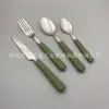 Venta Caliente Europea y Americana Personalizado Promocional Vajilla Colorido Mango Acero Inoxidable Cuchillo para Bistec, Tenedor y Cuchara Juego de Vajilla para Comida Occidental