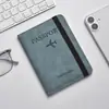 Capa de Passaporte em Couro PU em Estoque com Fivela, Multifuncional, Durável, Anti-Magnético, Antifurto, Porta-Documento de Identidade Bolsa para Passaporte