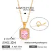 Collar Jieding de Acero de Titanio con Circonita Rosa, Collar con Colgante de Lujo Ligero de Nicho, Joyería de Acero Inoxidable para Mujeres, Cadena de Clavícula de Gama Alta