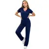 Batas médicas transfronterizas, ropa de trabajo médica con bloques de color, procesamiento OEM al por mayor para uniformes quirúrgicos de salón de belleza y clínica