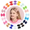 Color de Contraste Tres Dimensiones Hoja Retorcida Lazo Accesorios para el Cabello de Niños Pasador Pinza Lateral Bebé Lindo Pasador Explosión de ins 646