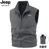 Otoño/Invierno 2026 Nuevo Chaleco Reversible de Trabajo Casual de Exterior con Cuello Alto y Múltiples Bolsillos, Caliente, sin Mangas