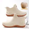 Botas de lluvia de caña corta para hombre, antideslizantes, especiales para entrega de alimentos, zapatos de agua para pesca, nuevo estilo 2026, para hombre, con forro de fleece, zapatos de goma, botas de lluvia impermeables