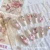 Livro Vermelho Pequeno Explosões Artesanais Puros Anjo Tridimensional Blush Branco Leite Gradiente Mostra Branco Alto Senso Comprimento Médio Peças de Unha
