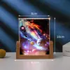 Marco de Fotos de Medalla de Cristal Impreso a Color UV Lámpara de Noche Luminosa Plantilla Adorno de Decoración para el Hogar y el Dormitorio Lámpara Regalo Creativo Premio