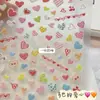 Nuevas Pegatinas para Uñas Mini Corazón Blanco Amarillo Estilo Japonés de Verano Lindas Pequeñas con Relieve Pegatinas de Decoración para Uñas 3D