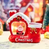 Venta caliente de nuevos productos transfronterizos: Portalápices de casa de Navidad con luz, caja de almacenamiento, regalo para estudiante, portalápices de resina, adorno de almacenamiento de escritorio